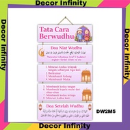 Hiasan dinding wall decor TATA CARA BERWUDHU 5 susun gantungan edukasi anak doa niat dan sesudah wud