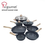 Shogun Granite Plus II 14cm Eggpan, 20cm Frypan, 24cm Frypan, 18cm Saucepan, 28cm Grill Pan, 28cm St