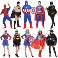 Halloween Costume cos Adult Superman Costume Male Female Spiderman Batman Captain America Muscle Per