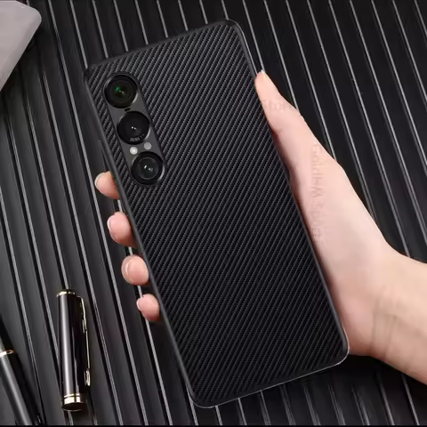 For Sony Xperia 1 VII Carbon Fiber Leather Phone Case For Xperia 1 VI Soft TPU Frame Protector Cover