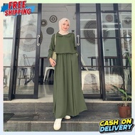 Baj Gamis Long Sleeve Muslim Dress for Women Simple Dress Wear Juba DrisELEGAN Size SML Lx Xxl Xxxl 