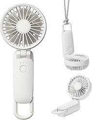 RHYTHM 9ZF040RH08 Handy Fan, 2025 Large Airflow, Silent, 3-Way (Handheld, Neck or Tabletop), 5 Level
