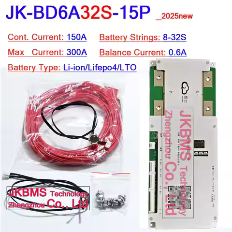 Original Brand 2026 Jk Bms Jikong 8s 32s 100A Balanced 0.6A Ternary Lithium Iron 150A Large String C