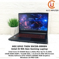 MSI GF63 THIN 9SCSR-888BN INTEL CORE I5-9300H 16GB RAM 512GB SSD GTX1650TI USED LAPTOP REFURBISHED N