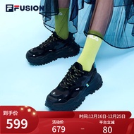 FILA FUSION斐乐女鞋BIANCO老爹鞋秋季新款硬糖鞋休闲鞋厚底运动鞋女 黑色-BK 36.5