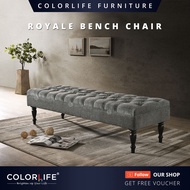 Color Life Royale Bench Chair / Bench Chair For (Cafe Shop Living Room Bedroom Shoe Shop) / Fabric B