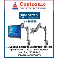 MANHATTAN SINGLE GAS-SPRING JOINTED ARM 17" TO 32" TV OR MONITOR CLAMP MOUNT UP TO 8 KG (17.64 LBS.)