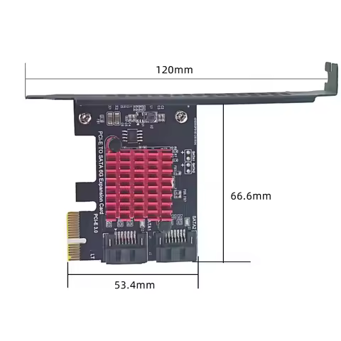 PCI-e PCI Express x1 Controller Board Expansion Card PCIe to 2 Ports SATA 3 III 3.0 Support x4 x6 x8