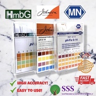 🔥PH Paper,Kertas PH 🔥 Universal Indicator Test Paper PH0-14(HmbG|Johnson|Macherey-Nagel)(100strips)