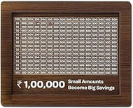 Money Saving Box for Adult and Kids 1 Lakh Wooden Piggy Bank: Premium Money Saving Box for Adults, G