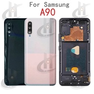 For Samsung Galaxy A90 A908 Battery Back cover Housing middle frame + Button + LCD Front frame + Len