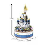 617pcs City street view Friends Princess castle Rotating Music Box Building Blocks DIY architecture