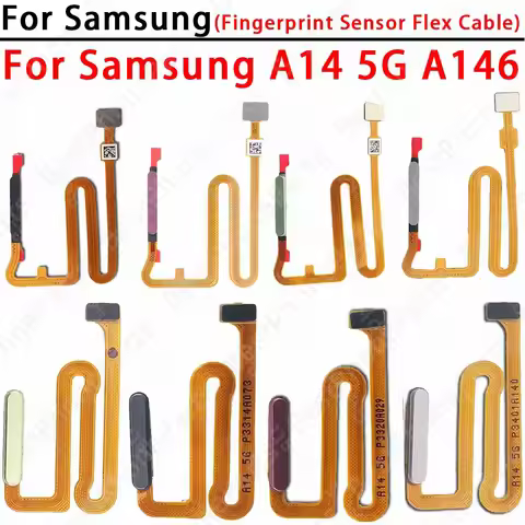 Phones Power Button Fingerprint Sensor Flex Cable For Samsung Galaxy A14 5G A146P A146B Replacement 