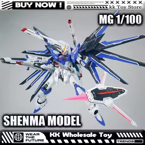 New SHENMA MG 1/100 Rising Freedom GK Cyan Blue Knight Deformable Assembly Model Kits Plastic skelet