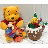 Plushie Pooh Doll with Tiger Pooh Friendship DAY 2003 Disney Store & Pooh in Disney Winter Tree Trun