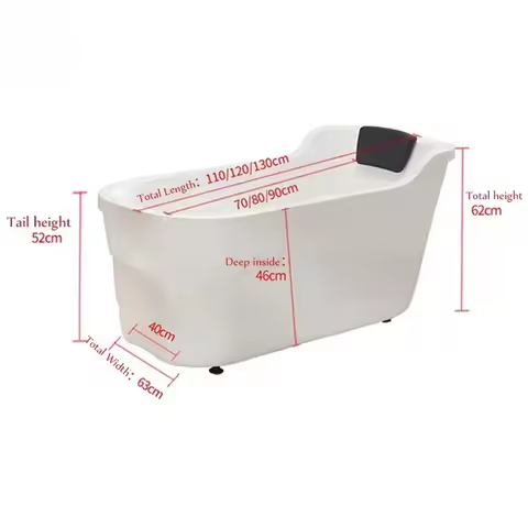 Mini White Solid Surface Portable Bath Adult Immersion Jacuzzi