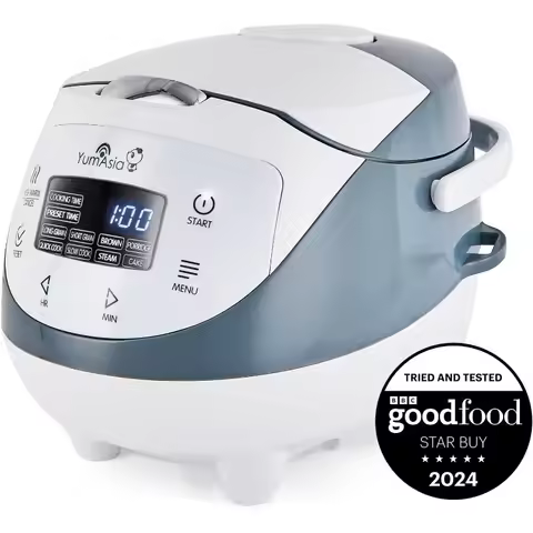 Yum Asia Mini Rice Cooker, Advanced Fuzzy Logic (3.5 cup, 0.63 litre) 4 Rice Cooking Functions, Digi