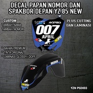 YZ 85 NEW FRONT FENDER AND NUMBER BOARD DECAL YZ 85 NEW FRONT FENDER AND FENDER DECAL