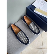 1: 1 Dior Dior 2025 Counter New Style DI Men's Shoes Genuine Leather Nubuck Leather Slip-On Loafers 