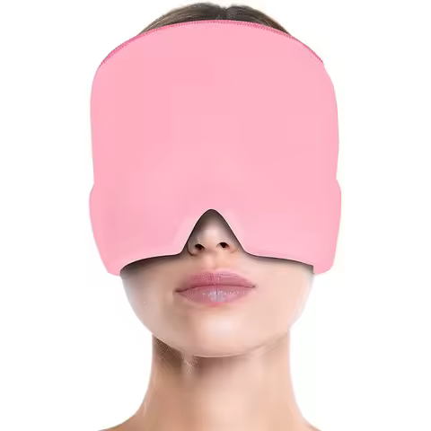 "Gel Ice Headache & Migraine Relief Hat, Cold Compress Therapy Cap, Ice Head Wrap & Eye Mask for Pai