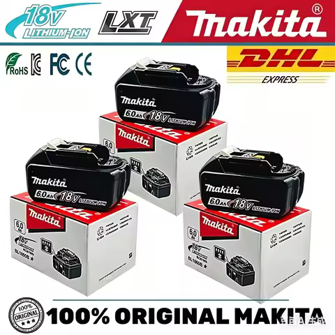 Original Makita 18V 5.0/ 6.0/9.0Ah Lithium Battery BL1860 BL1860B BL1850B Rechargeable Battery For M