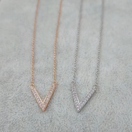 Necklace V Women KOREA TITANIUM ANTI-Rusture FASHION Pendant INISIAL DIAMOND Eyes Korean Accessories