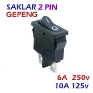 2-pin On-Off Switch - Flat Black 2-pin Oval Flat On-Off Switch/