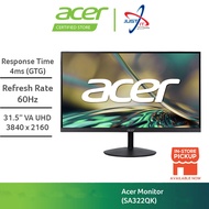 ACER SA322QK 31.5" 4K UHD MONITOR (31.5" VA 4K UHD / 4MS / 60HZ / AdaptiveSync / HD MI + DP)