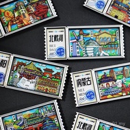 Ticket Stub Refrigerator Sticker National Trendy Cultural Creative Refrigerator Sticker Wooden Epoxy