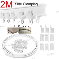 Curtain Track Side Clamping Rail Flexible Ceiling Mounted For Straight Sliding Windows Balcony Home Decor Accessories  SG6L1