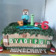 cake birthday minecraft/ kue ultah lego /minecraft birthday cake - rainbow 20x20