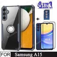 Samsung A15 Shockproof Phone Case for Samsung A14 A52 A52s A42 A32 A22 5G 4G A12 A03s A04s 4 in 1 TPU Soft Casing / Full Coverage Screen Protector Camera Lens Protective Glass Film