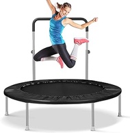 Lyromix 40"/48" Rebounder Trampoline for Adults with Adjustable Bar, Mini Fitness Trampoline for Adu