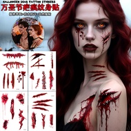 [Wholesale Price]Halloween Scar Tattoo Sticker Waterproof Wound Scar Makeup Party Temporary Face Sti