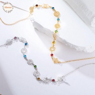 AHOUR 7 Chakra Necklace, Balance Charm Stainless Steel Chakra Charm Choker, Women Accessory Gold Col