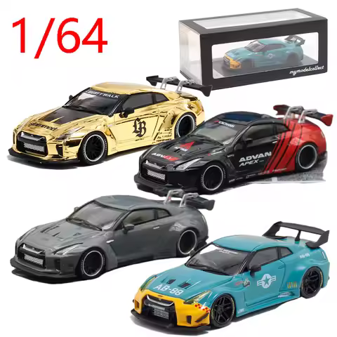 Diecast 1/64 Scale Nissan GTR R35 LBWK Supercar Model Alloy Nissan GTR R35 LBWK Racing Car Model Col