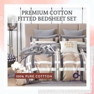【DORMERE】Premium 1500TC Pure Cotton Fitted Bedsheet (Single /Queen /King Size) Cadar Cotton Cadar Ge