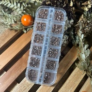 [ 12 SETTINGS RHINESSTONE JELLY CHOCO BROWN ] 12 compartments rhinesstone jelly choco brown