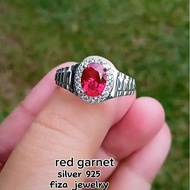 Cincin lelaki perak 925 permata merah, cincin lelaki silver 925 permata merah, silver 925 men ring r
