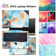 4PCS Custom DIY Laptop Sticker Laptop Skin Colorful Geometric Art Decal For 12/13/14/15/15.6/17 Inch