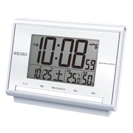 Seiko clock alarm clock radio digital calendar temperature humidity display white pearl SQ698S SEIKO