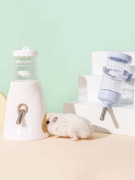 80ml小型寵物飲水瓶,適用於倉鼠,具備防漏滾珠設計及隨機顏色底座