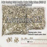 C810 Double Check Nails (reversible) 14mm Rivet Nails (C810 D) Silver (1 pack contains -/ +2,000 set
