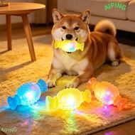 NG1ZX Dog Glowing Candy Toy, TPR Raised Bumps Dog Interactive Toy,  Light Up Translucent Shell Candy
