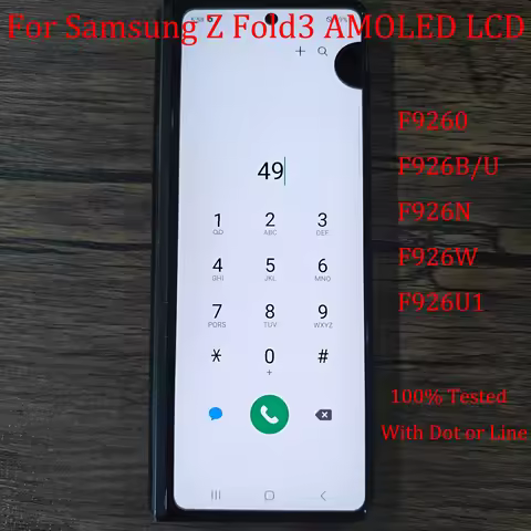 Super AMOLED Z Fold 3 Screen for Samsung Z Fold3 5G F9260 F926B/U Small LCD Display Touch Screen Ass