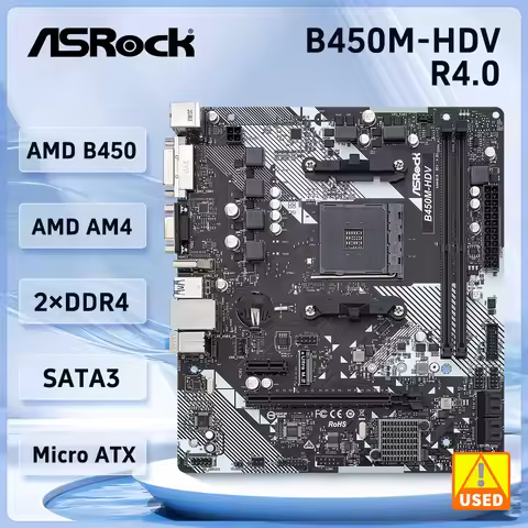 ASROCK B450 B450M Motherboard B450M-HDV R4.0 AM4 support Ryzen 5 5600 1200 5300G 5900 5700 cpu DDR4 