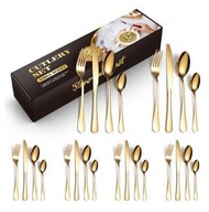 全城熱賣 - 西餐不鏽鋼餐具（金色24件套）