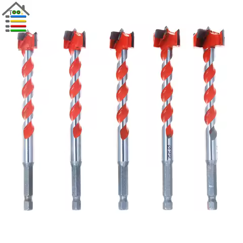 16–25mm Forstner Drill Bit Wood Hole Saw for Woodworking 130mm Extension Hex Shank Clean Flat-Bottom