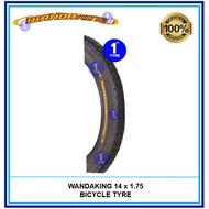 WANDAKING/LUCKYSTONE BICYCLE TYRE 14" (Tayar Luar Basikal Size 14x1.75)