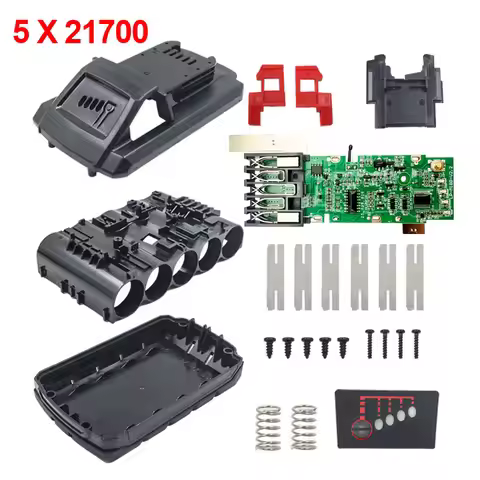 5* 21700 Li-ion Battery Plastic Case PCB Charging Protection Board Box Shell For Milwaukee m18 18V 4